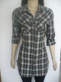 camisão xadrez manga longa